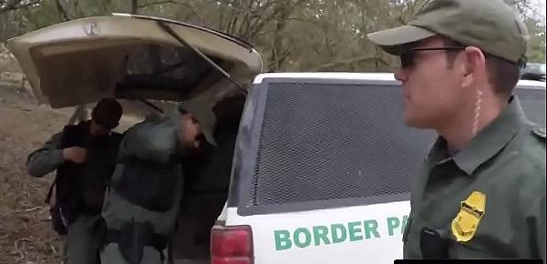  Slutty Latina babe fucked by fake border patrol agent